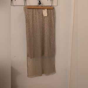 Gold Sheer Women's Midi Skirt